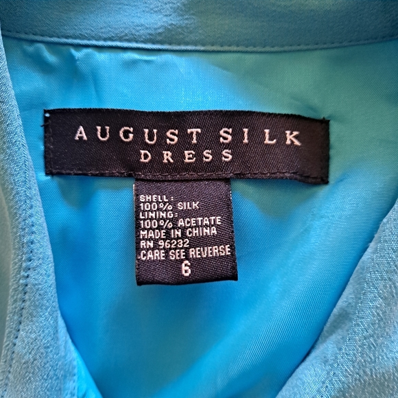 August Silk Blue Collar S/S Silk Button Down Dress - Picture 9 of 9